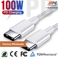 Câble de charge rapide USB C PD 100W 5A, cordon de synchronisation de données moulé en PVC 1m, E-Marker, logo personnalisé, vente en gros OEM