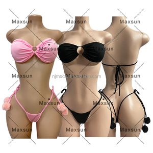 Maxsun vente en gros cristal deux pièces bouteille fille femmes body tenues Performance strip-teaseuse strass vêtements de danse MS46 - Product Image 2