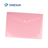 Porte-documents en plastique PP personnalisé, format A4 A5, pochette transparente avec fermeture à bouton-pression