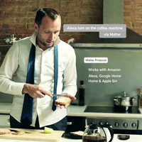 Prise intelligente Wi-Fi OEM ODM Matter EU 16A avec suivi de consommation, programmation, contrôle local, compatible Alexa et Google Home