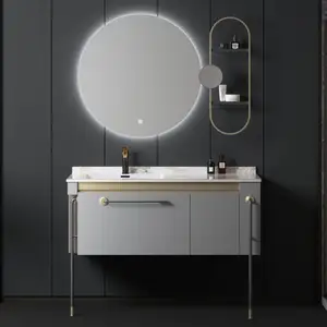Hotel or Household style bathroom supplier Floor Mounted style cabinet mirror cheap bathroom vanity cabinet modern