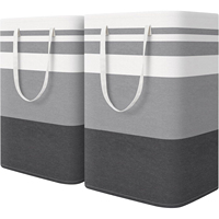 Panier à linge pliable en tissu Oxford imperméable CF avec poignée en aluminium pour buanderie et salle de bain