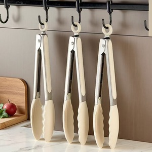 Silicone Food <b>Tongs</b> 9 Inch High Heat Resistant <b>Kitchen</b> BBQ Grill Oven Safe Utensils - Product Image 1