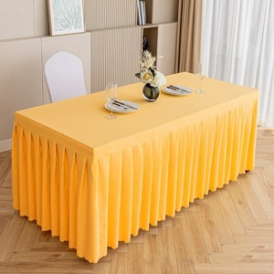 Mejor Precio, <span class=keywords><strong>Mantel</strong></span> <span class=keywords><strong>Rectangular</strong></span> de Color Sólido <span class=keywords><strong>para</strong></span> Conferencias, 100% Poliéster, con Pliegues, Logotipo Personalizado, Falda de <span class=keywords><strong>Mesa</strong></span> con Volantes <span class=keywords><strong>para</strong></span> Banquetes y Eventos - Product Image 3
