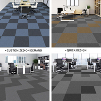 Dalles de moquette modernes de luxe en nylon à boucles, couleur unie, pour bureau, hôtel, aéroport, usage domestique, ignifuges, antidérapantes, à poils ras, carrées