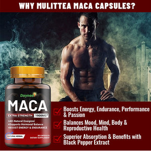 Wins Town Capsules d'énergie masculine Maca Ginseng Ashwagandha 60 Capsules Complément alimentaire naturel à base de plantes Immunité avec Vitamine Zinc - Product Image 4