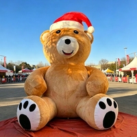 Ours en peluche gonflable géant de Noël personnalisé CQ, mascotte en peluche floquée, dessins animés de Noël
