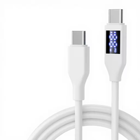 Câble Type-C vers Type-C 120W, chargeur rapide PD, affichage numérique LED, conducteur en cuivre pur en silicone pour iPhone 15/16, Macbook, iPad