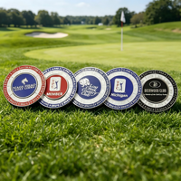 Marqueur de balle de golf magnétique personnalisé en émail, double marqueur, porte-marqueur de balle de golf en forme de jeton de poker, jeton de poker de golf en métal
