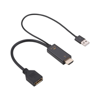 Adaptateur HDMI mâle vers femelle haute performance 4k 60hz avec câble d'alimentation USB, câble convertisseur HDMI vers DP