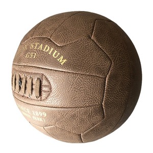 Balón <span class=keywords><strong>de</strong></span> Fútbol Retro Vintage Talla 5, Cuero Genuino, Cosido a Máquina, 18 Paneles, Estilo Clásico Antiguo, para Interior/Exterior, Colección <span class=keywords><strong>de</strong></span> Recuerdos - Product Image 4