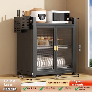 Armoire multifonctionnelle multicouche <span class=keywords><strong>pour</strong></span> le <span class=keywords><strong>rangement</strong></span> des <span class=keywords><strong>ustensiles</strong></span> de cuisine Étagère en métal étanche à la poussière <span class=keywords><strong>pour</strong></span> <span class=keywords><strong>ustensiles</strong></span> - Product Image 3