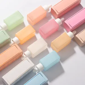 Frasco conta-gotas de vidro cosmético transparente personalizado de 1 onça, frasco conta-gotas de 30 ml, cor rosa branco, com caixa