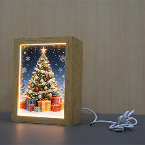 2026 New Handmade wooden light box & Home Decoration Featuring replaceable photos - Product Image 3