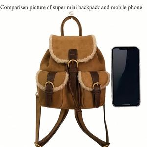 Wholesale Women All Day Backpack Fleece <b>Small</b> Fanny Pack Personalized Faux Wool Fleece Women Backpack <b>Purse</b> Backpack - Product Image 3