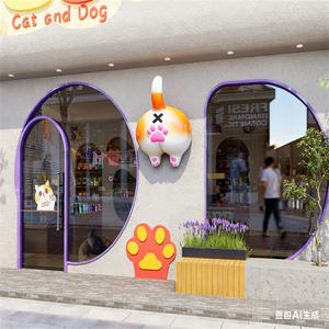 맞춤형 장난스러운 만화 고양이 조각 레진 아트 내구성 있는 애완동물 가게 전시용 맞춤형 크기 DIY - Product Image 4