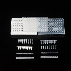 Newest Design 0.2 Ml 0.1Ml Non Sterile Clear 8 strip pcr tube Polypropylene Pcr Tube Strip With Attached Flat