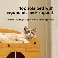 Griffoir et maisonnette pour chat intégrés, en carton anti-déchirures toutes saisons, avec nid pour chat