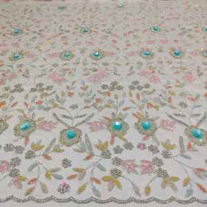 Suministro a granel de tela de cuentas de lujo hecha a mano de la mejor calidad para hacer vestidos de fiesta de mujer al mejor precio para exportación - Product Image 5