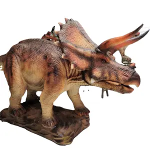 主题公园人工恐龙动物模型真人大小动物恐龙手工制作三角龙模型