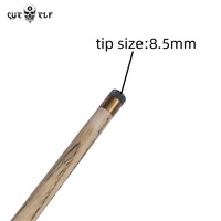 Queues de billard CUEELF Standards 8,5 mm, fabriquées à la main en frêne dur, jointées 3/4, avec autocollant personnalisé, en bois d'érable.