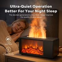 Humidificateur à ultrasons avec effet de flamme de cheminée simulée, diffuseur d'arômes à ultrasons silencieux avec musique