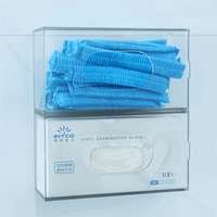 Distributeur mural magnétique de gants en PET pour hôpitaux, distributeur de gants chirurgicaux jetables et de masques faciaux, support de boîte à gants de laboratoire