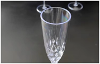 Gobelets à champagne en plastique transparent avec pied, vente en gros d'usine, gobelets à vin jetables de 4 oz pour la restauration, les fêtes et les rassemblements
