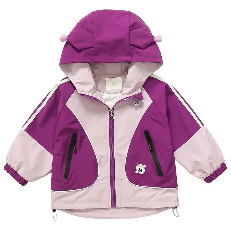 Girl Autumn coat 2024 new western style children sports hooded jacket