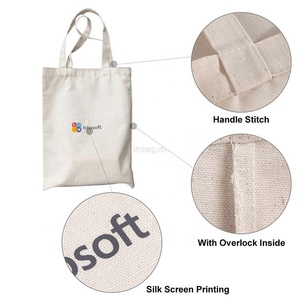 ถุงผ้าใบแบบใช้ซ้ำได้ถุงผ้าพิมพ์โลโก้แบบมีตัวอักษร - Product Image 3