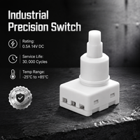 Interruttore a pulsante industriale KAN-42-01 3E4, IP67, in plastica, 0,5A, 14V DC, attuatore bianco, controllo di precisione