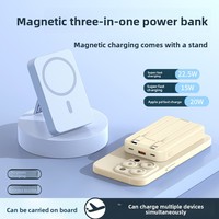 Batterie externe magnétique portable 10 000 mAh avec charge sans fil 22,5 W et 15 W, câble extensible et charge rapide pour téléphone
