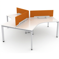 Poste de travail en Y pour 3 personnes, table de bureau modulaire pour espace de travail ouvert