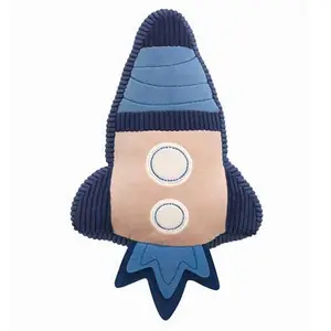 S352 15 Zoll dunkelblau weiches Plüsch-Raketenwurf-Kissen gefülltes Plüsch-Spielzeug Kinder bestes Geschenk Corduroy gefülltes Raketen-Spielzeug