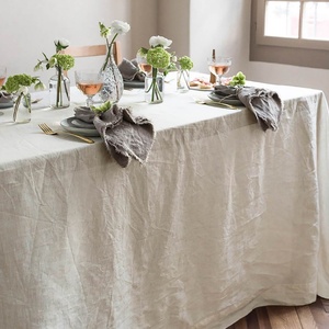 Embroidered LOGO Wholesale Pure Linen <b>Table</b> <b>Cloth</b> <b>Table</b> Cover Customized Size Home Hotel Linen Tablecloth Wedding - Product Image 1