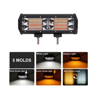 Nouvelle barre lumineuse de travail LED stroboscopique de 20 pouces 288W, double couleur blanc ambre, étanche IP68, en aluminium moulé sous pression, 6000 lumens, tout-terrain 4x4, automobile