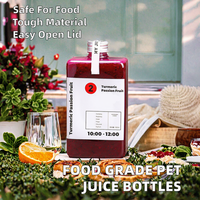 Bouteilles carrées en PET pour jus 500 ml, qualité alimentaire, emballage vide pour boissons, ouverture facile, couvercle antivol, bouteille en plastique pour bière et vin
