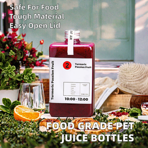 Bouteilles carrées de jus PET de 500ml emballage de boisson vide de qualité alimentaire avec couvercle antivol pour bouteille d'emballage en plastique de bière - Product Image 2