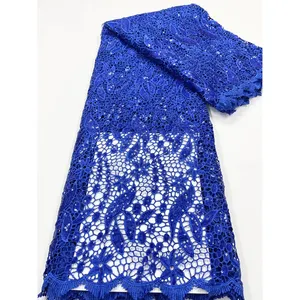 High quality color guipure lace fabric guipure lace fabric embroidery guipure nigerian sequins lace