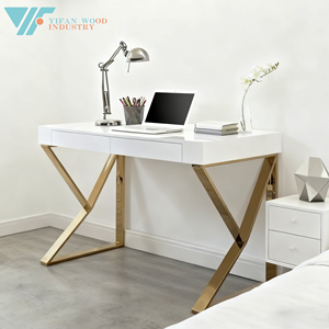 Modern Wood Style Panel Furniture Factory-Produced White Glossy Paint Office Desk Gold <strong>Table</strong> Legs <strong>for</strong> Living Room <strong>Computer</strong> - Product Image 1