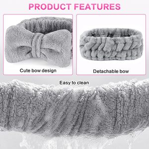8 Bandeaux de Lavage Facial <span class=keywords><strong>pour</strong></span> Femmes, Bandeaux Doux en Microfibre avec Nœud <span class=keywords><strong>pour</strong></span> Spa et Maquillage, Bandeaux de Soin de la Peau - Product Image 4