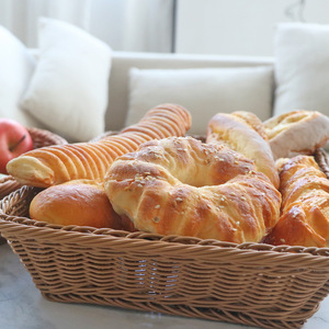 Woven <b>Bread</b> <b>Basket</b> Rectangle Brown Handmade Storage <b>Basket</b> For Food Container - Product Image 1