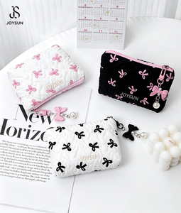 YOUSUN Trousse de Maquillage Grande Capacité pour Femme, Sac à Main Portable avec Fermeture Éclair, Sac Cosmétique Écologique en Polyester à Motif Nœud - Product Image 4