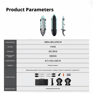 <span class=keywords><strong>Kayak</strong></span> <span class=keywords><strong>gonflable</strong></span> pas cher avec pédales, système de propulsion à pédales sans effort pour la pêche mains libres et l'exploration sur longue distance - Product Image 6