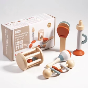 Tùy Chỉnh Montessori Rattle Năm Mảnh Thiết Lập Đồ Chơi Âm Nhạc Đầy Màu Sắc Nhạc Cụ Đồ Chơi Giáo Dục Bé Rattle Quà Tặng Cho Trẻ Em - Product Image 1