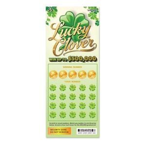 Boletos de Lotería Rasca y Gana Trébol de la Suerte, Diseño Personalizado, Estampado en Lámina Dorada, Superficie con Números Ganadores, Impresión de Tarjetas de Papel para Promoción - Product Image 2