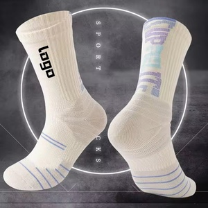 Chaussettes de basketball haut de gamme personnalisées avec logo, qualité supérieure, pour athlètes, course à pied, vente en gros - Product Image 1