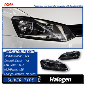 Faro a LED LKS per Polo 2011-2018, Gruppo Ottico Anteriore con Doppio L DRL, Lente Proiettore, Indicatore di Direzione Sequenziale, 6000K 8000 - Product Image 5