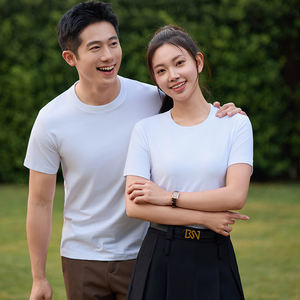 Camisetas de Algodón y Spandex de 200 g/m² al por Mayor, Camisetas Deportivas Casuales Transpirables Unisex con Cuello Redondo, Personaliza tu Logotipo, Camisetas para Hombre - Product Image 3