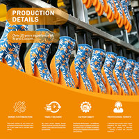 Guantes de Trabajo Antideslizantes para Mujer CY Premium, Color Naranja de Alta Visibilidad, con Forro de Espuma de Látex Arrugada, Agarre Suave y Diseño Floral, para Jardín